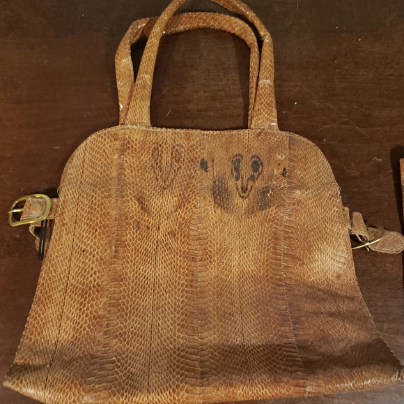 Handmade Vintage Genuine Snakeskin Handbag - Picture 2 of 8